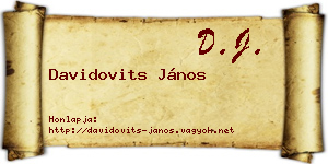 Davidovits János névjegykártya